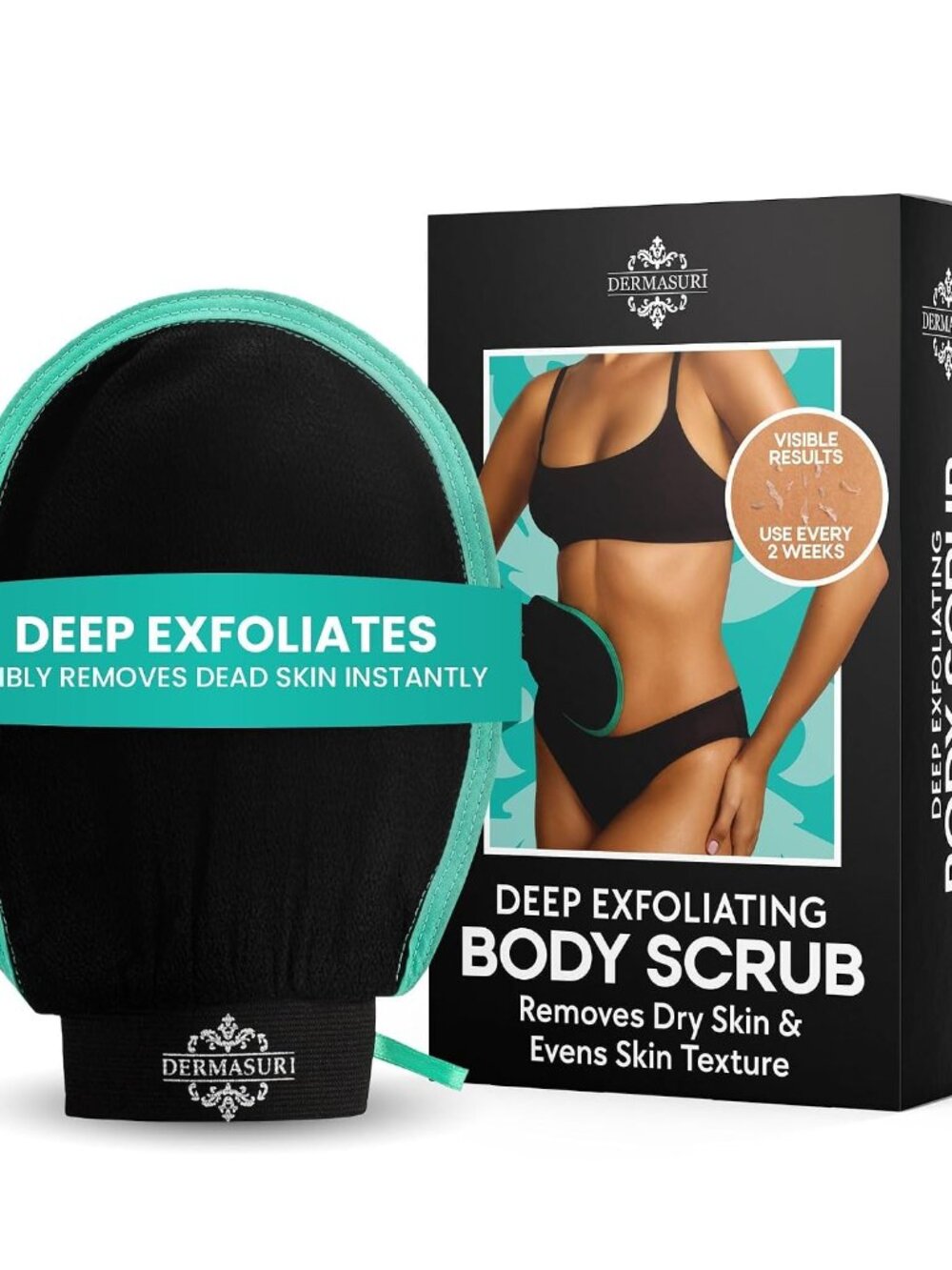 Exfoliating Body Scrubber Glove, Exfoliating Glove, Black 1 Pk